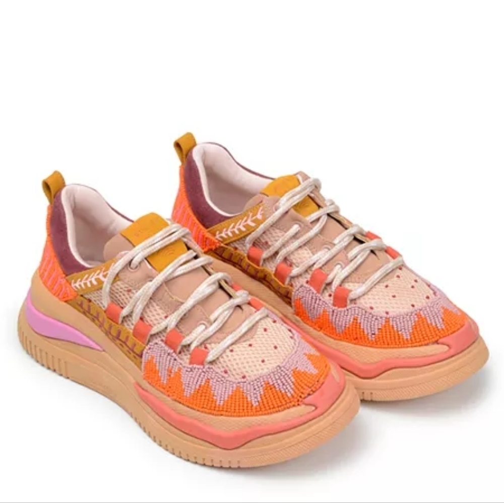 FARM Rio Jungle Panther Bead & Embroidery Embellished Platform Sneakers - Picture 3 of 12